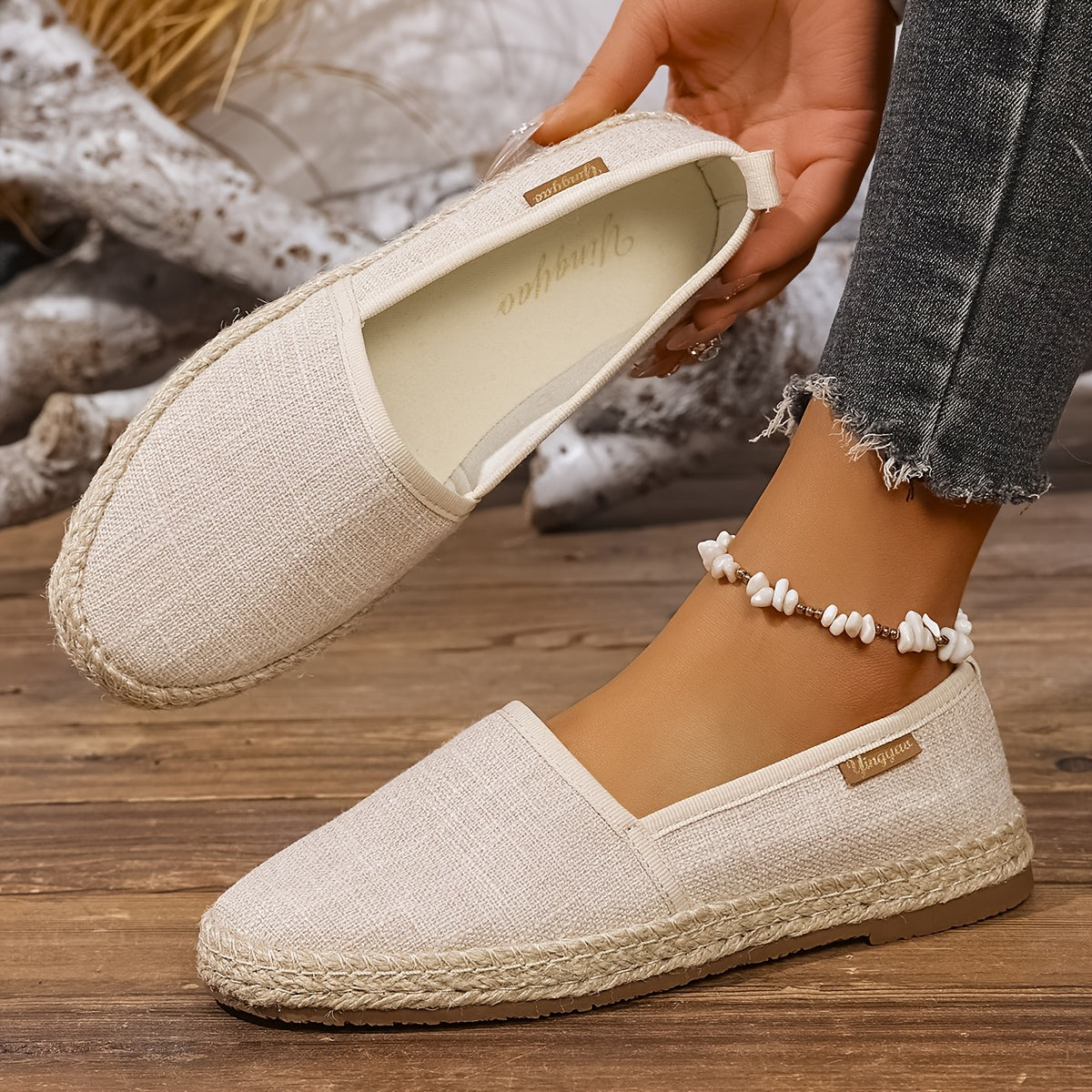 Women’s Solid Color Flat Shoes Loafers Breathable Casual Loafers for All Seasons