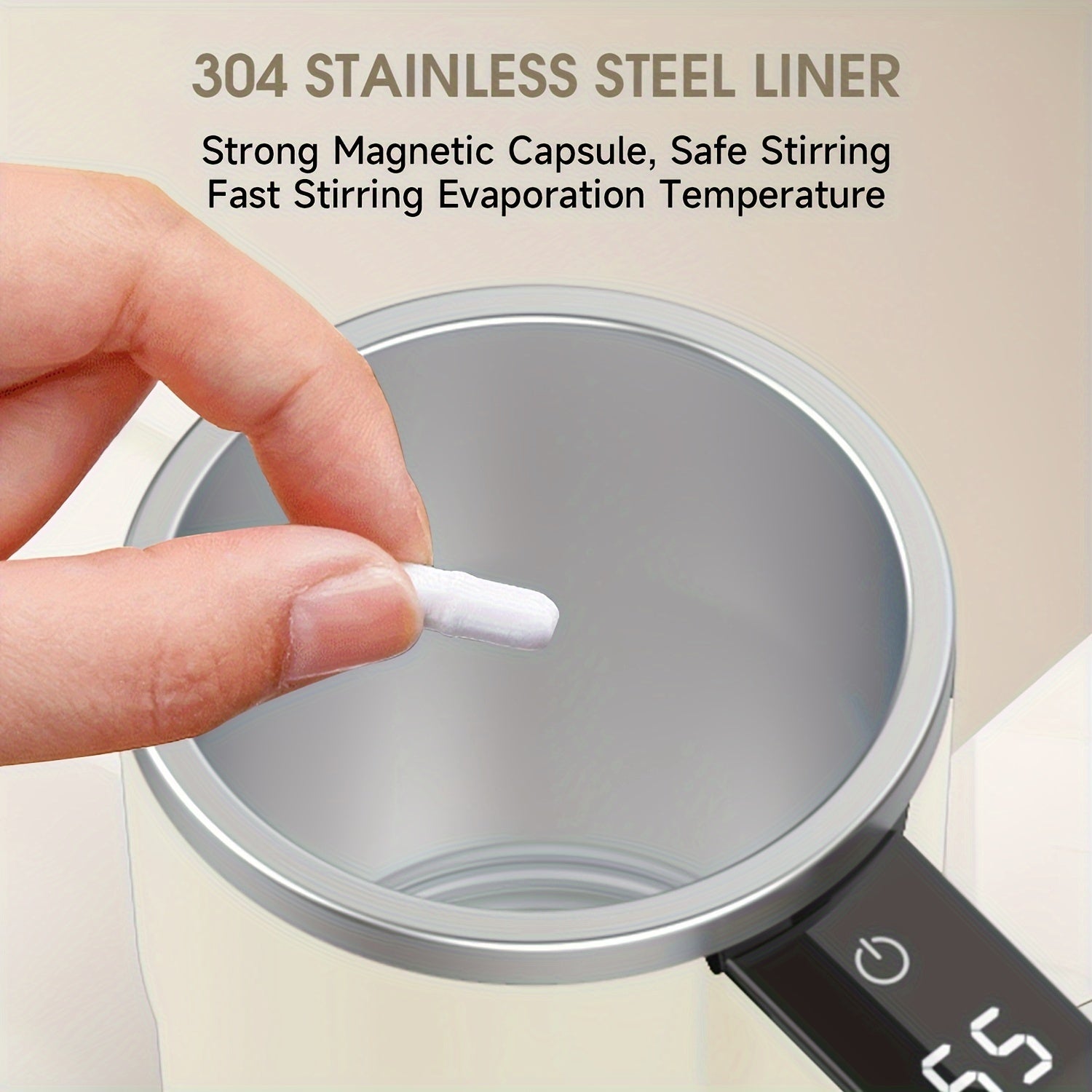 O'z-o'zini aralashtiradigan qahva chashka 12oz LED displey, qayta zaryadlanadigan avtomatik aralashtiruvchi