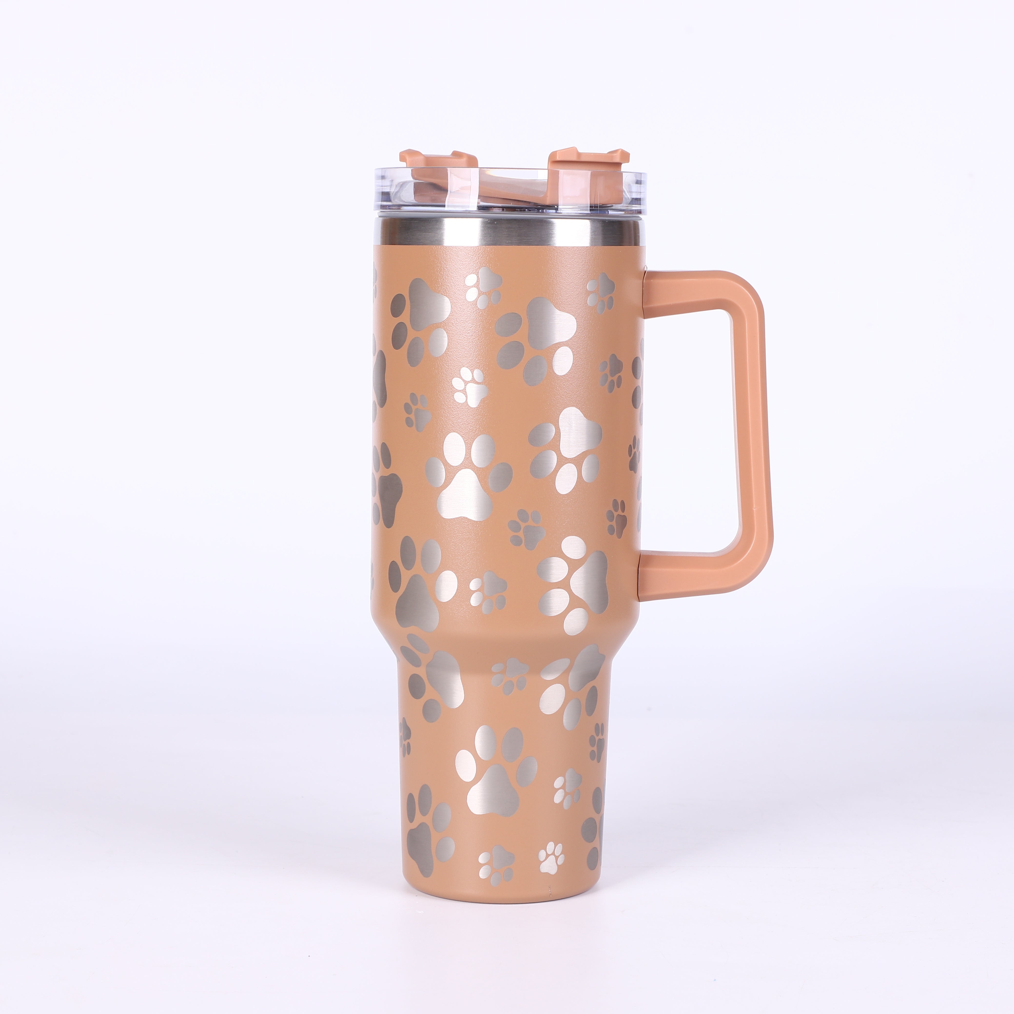 Taza de viaje de acero inoxidable aislado de 40 oz con doble pared y vacío, con tapa y asa para coche y uso diario