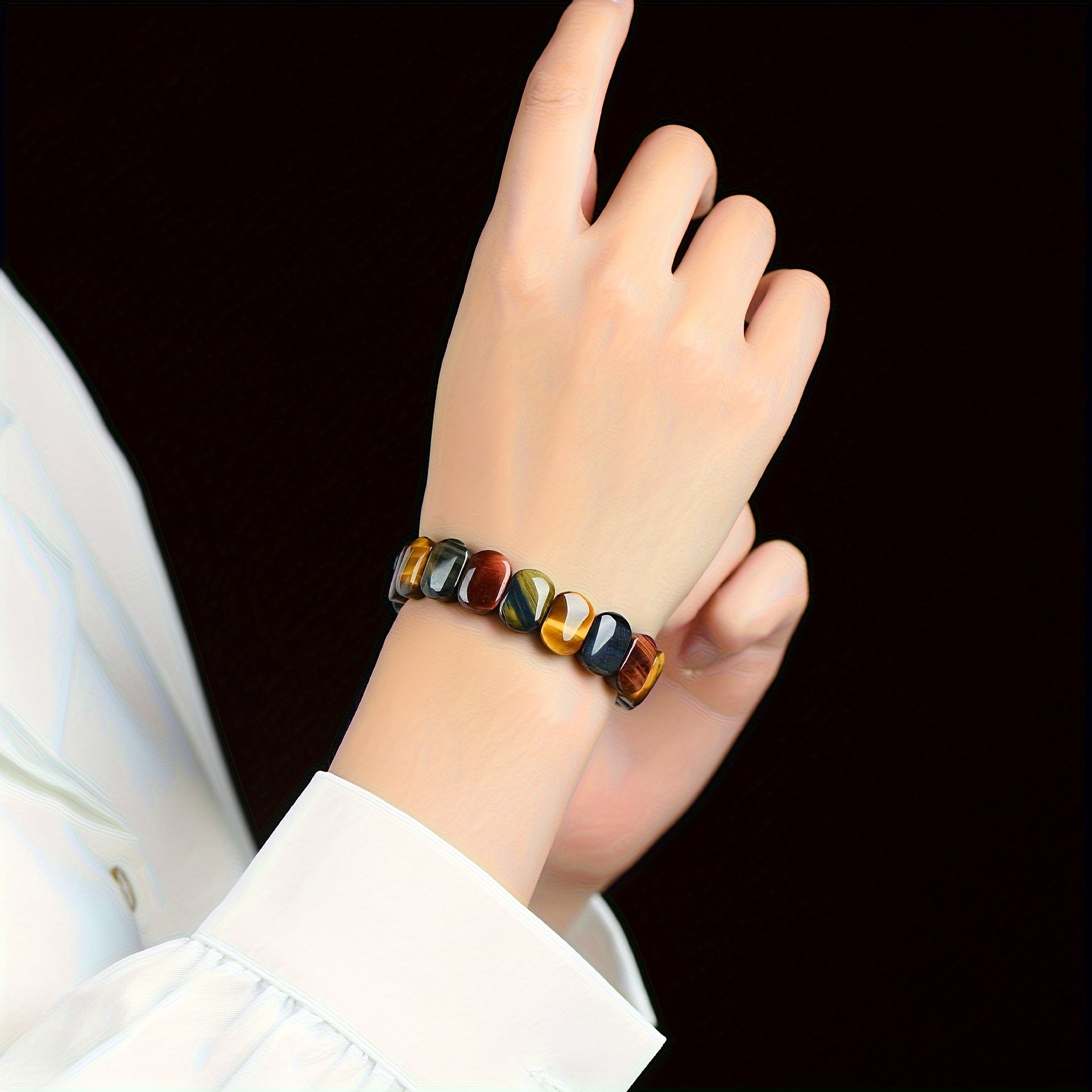 Tabiiy Yo'lbars Ko'z To'pi Bilaguzuk - Erkaklar va Ayollar Uchun Energiya To'pi Bilaguzuk