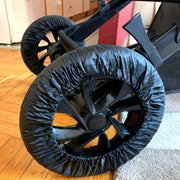 Juego de 2 fundas de poliéster para ruedas de cochecito infantiles, a prueba de polvo y fáciles de limpiar