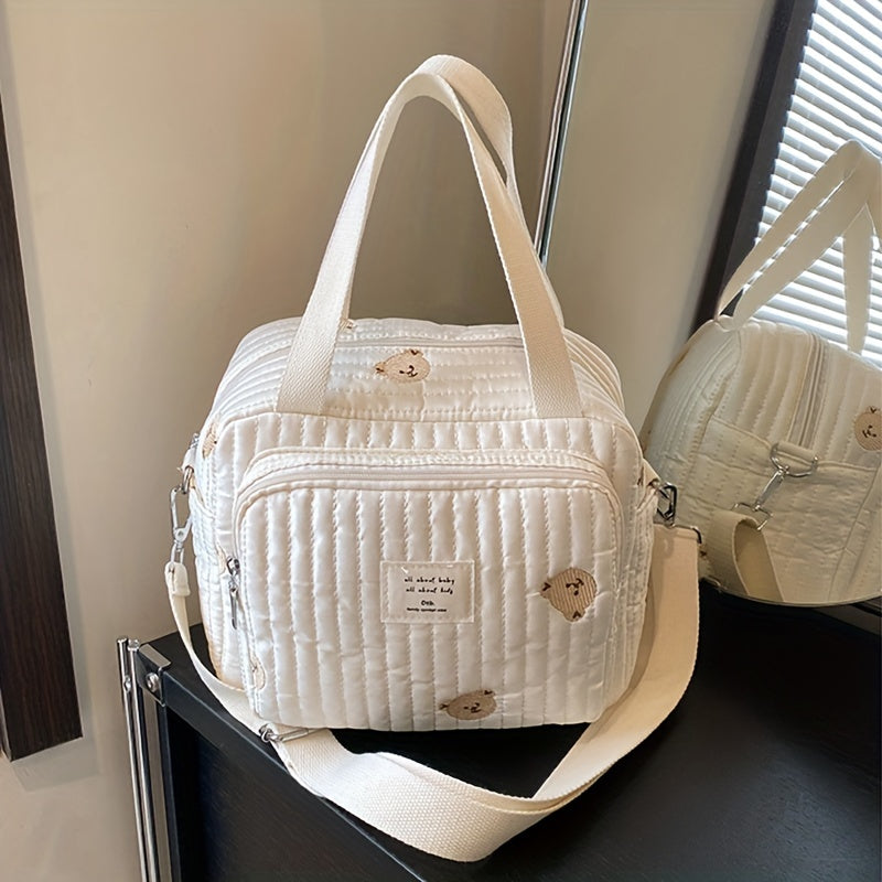 Women’s Embroidery Shoulder Bag Multifunctional Mommy Handbag