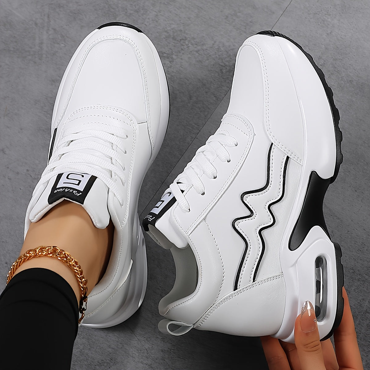 Zapatillas casuales ligeras para mujer blancas, zapatos de caminar de bajo perfil, transpirables y cómodas