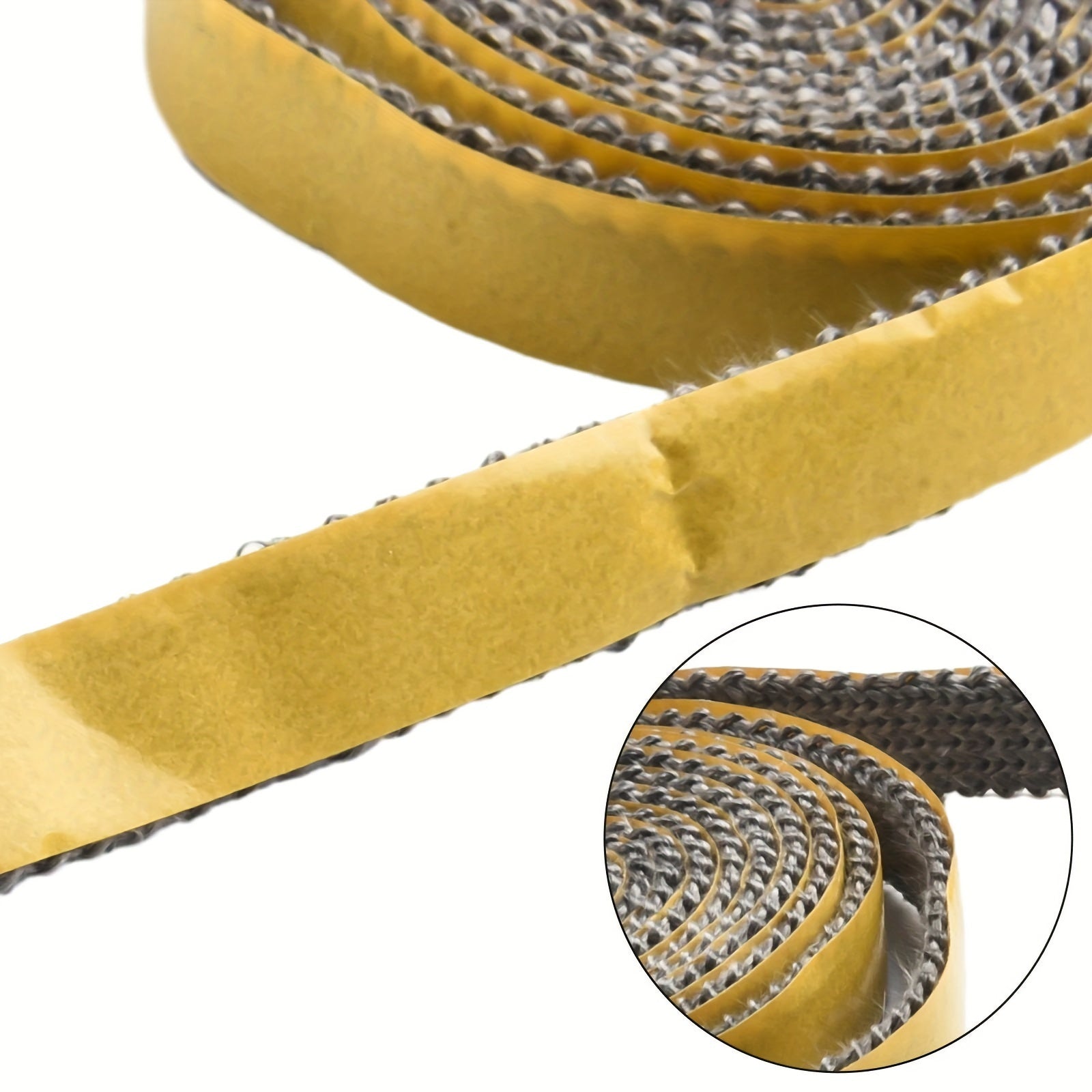 Black Flat Stove Rope Self-Adhesive Seal for Fireplace Doors and Air Purifiers