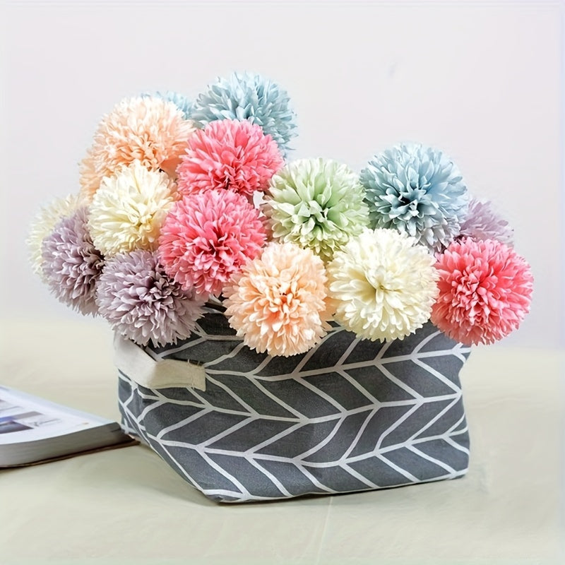 20 Pieces White Artificial Chrysanthemum Bouquet Polyester Flowers for Home Decor Weddings Parties