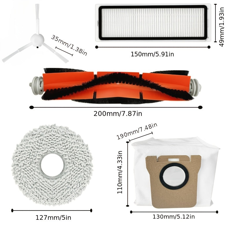 Xiaomi Mijia Omni 2 Aksessuarlar to'plami (C102CN, B101CN, B116, X10+, X20+): Asosiy cho'tka, HEPA filtri, mopa, chang sumkasi - zaryadsiz, batareya yo'q