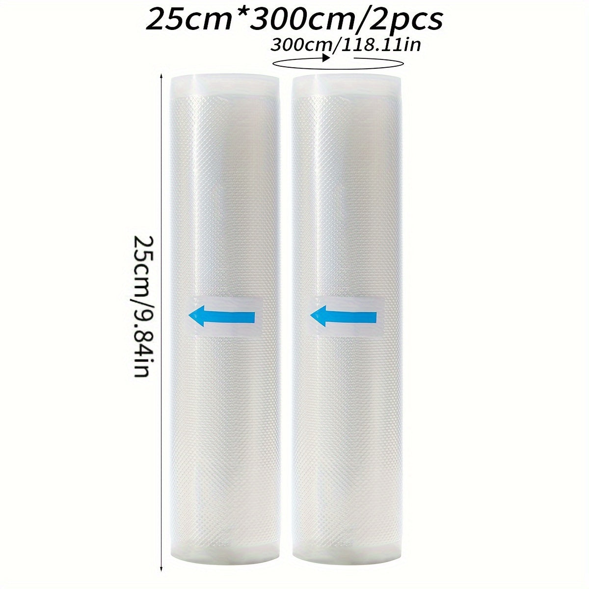 Two Pieces 3-Meter BPA-Free Vacuum Seal Bags for Food Preservation and Sous Vide