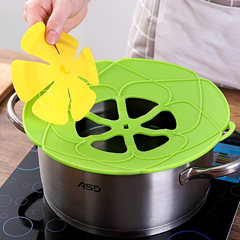 Tapa de silicona para derrames en forma de flor, accesorio de cocina de grado alimenticio para altas temperaturas