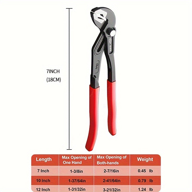 Multi-Function Water Pump Pliers Adjustable Chrome Vanadium Steel Industrial Automotive Home Maintenance