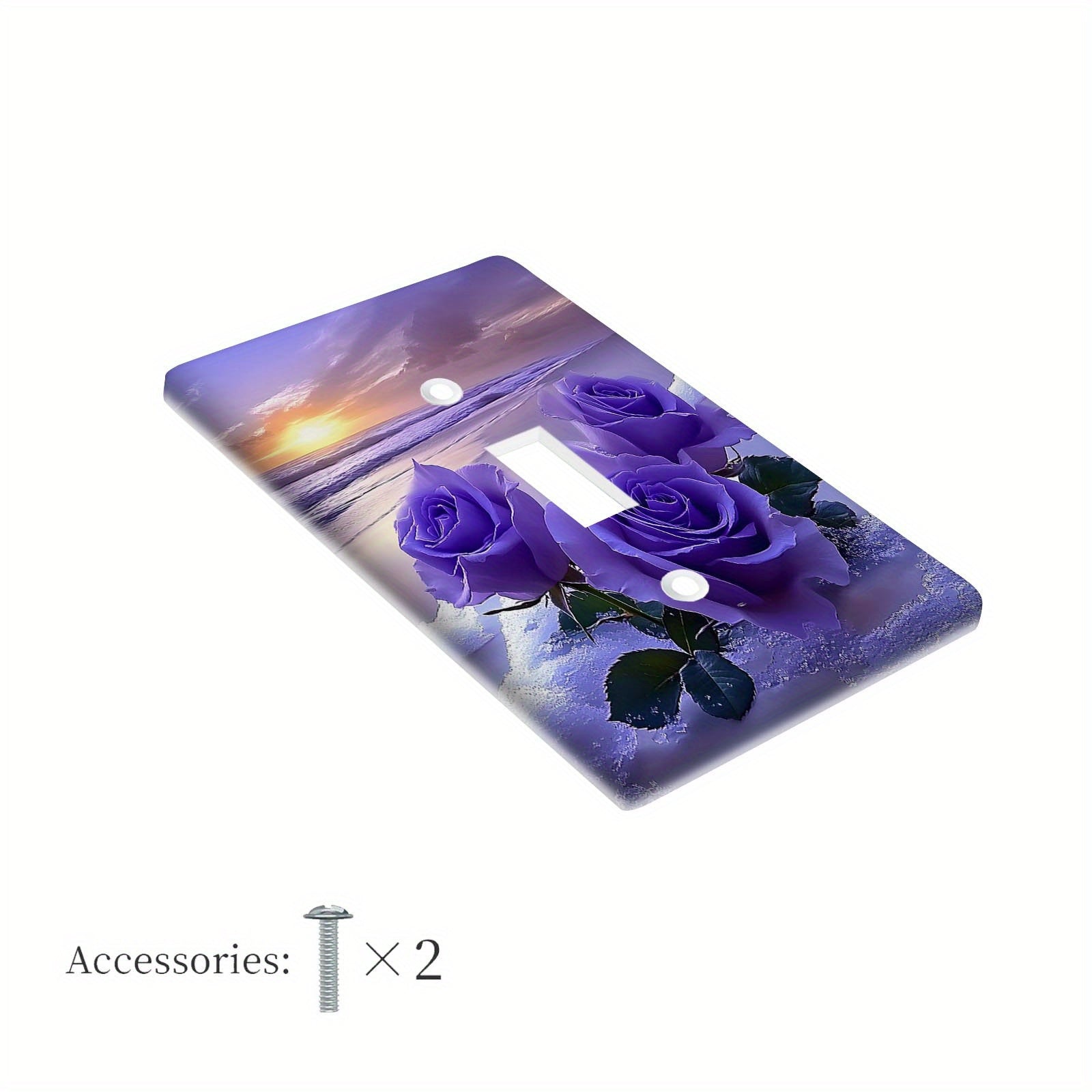 Lavender Purple Rose Wall Plate Cover with Socket Switch Decor for Indoor and Outdoor Use