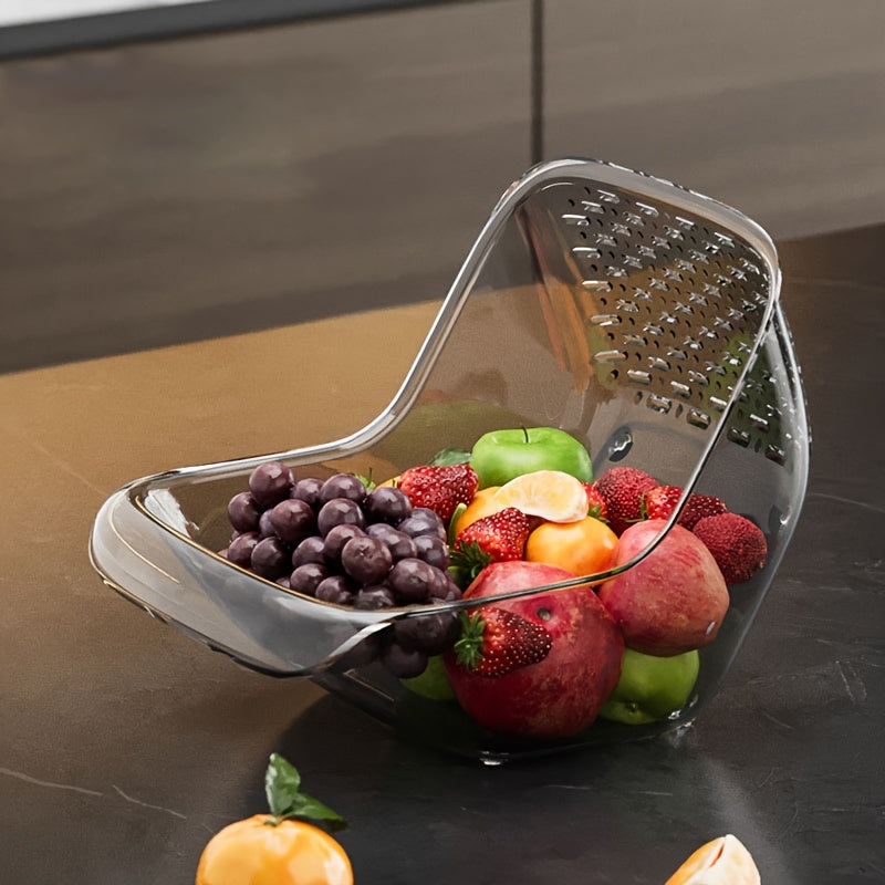 Clear Plastic Collapsible Colander Food-Grade Basket for Washing and Draining