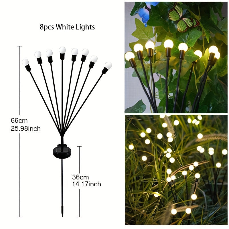 6/8/10 Solar Lawn Lamps Wind-Driven LED Firefly Garden Decor