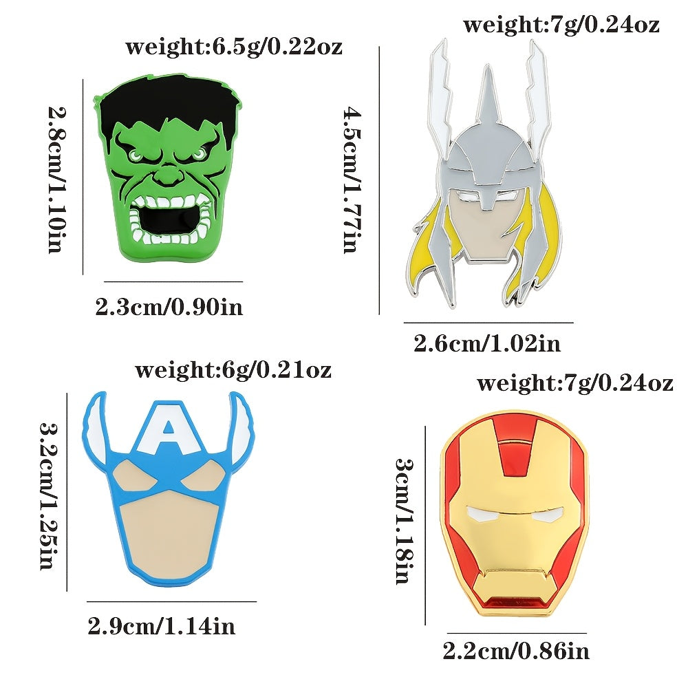 Set of 5 Anime Character Brooches Enamel Metal Pins for Clothing and Accessories