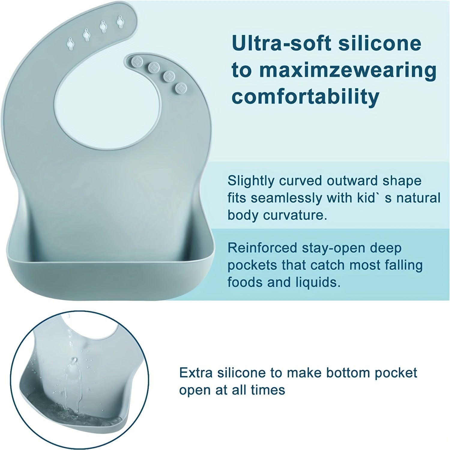 Baby Bibs for Babies and Toddlers Waterproof Soft BPA Free Adjustable Unisex