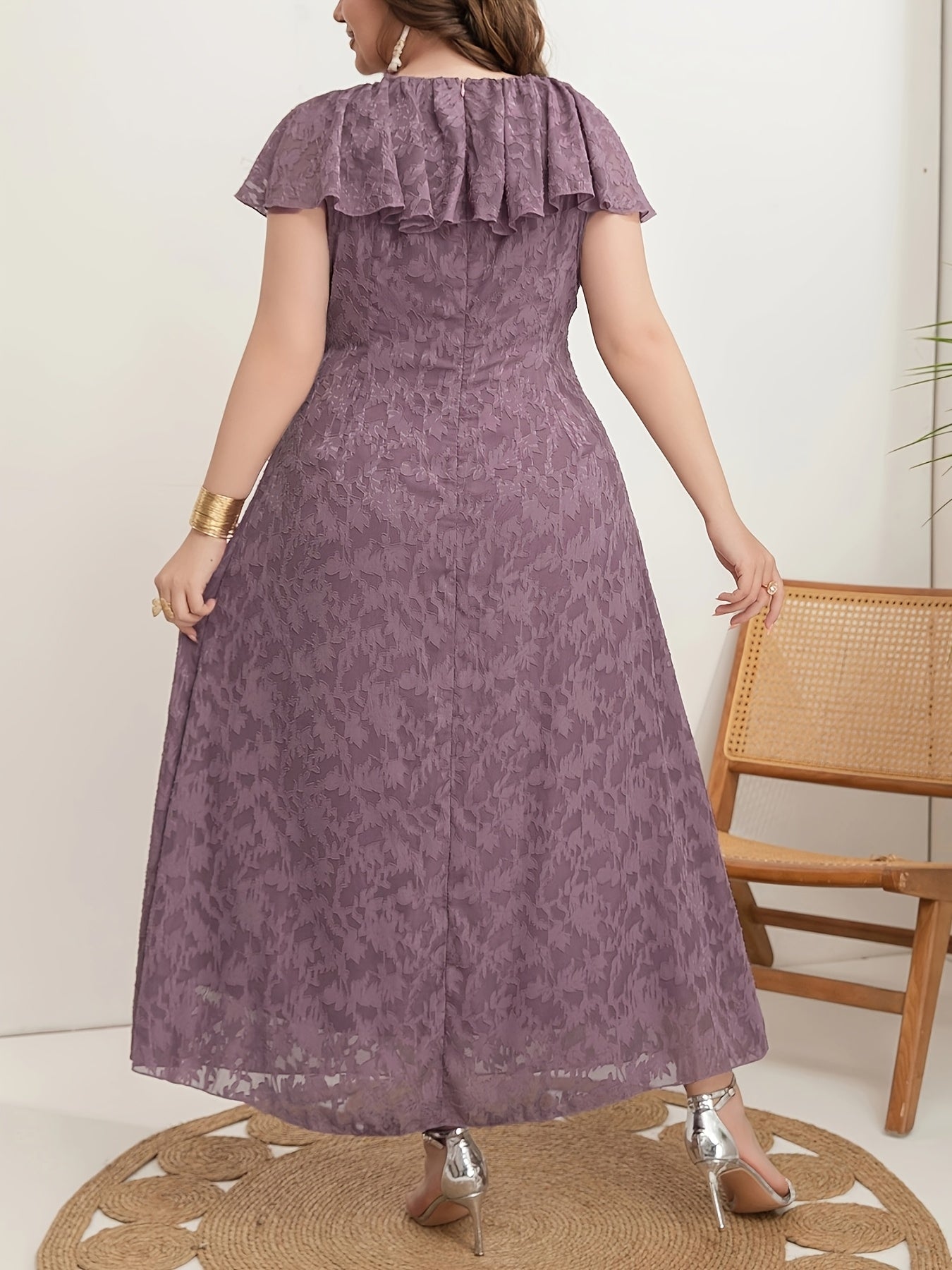 Plus Size Women's Elegant Middle East Style Casual Dress Black Large