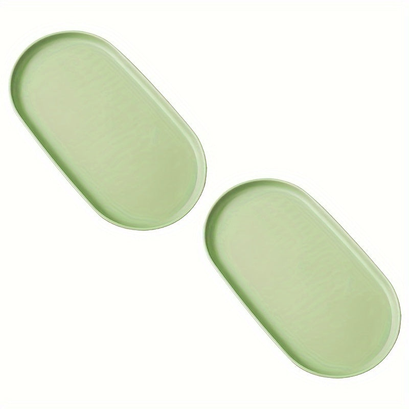 2-Piece Oval Plastic Serving Trays for Desserts Pastries Home Restaurant Cafe