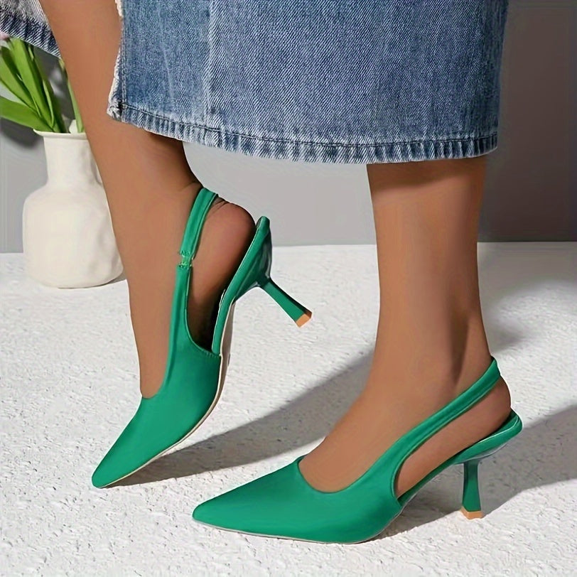 Women's Solid Color High Heel Sandals with Ankle Strap for Party and Casual Wear