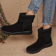 Women's Solid Color Short Ankle Boots Slip On Comfortable Shoes