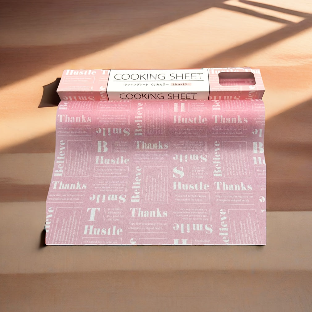 Patterned Wax Paper Sheets for Baking and Food Wrapping, Grease-Resistant, 1 Roll