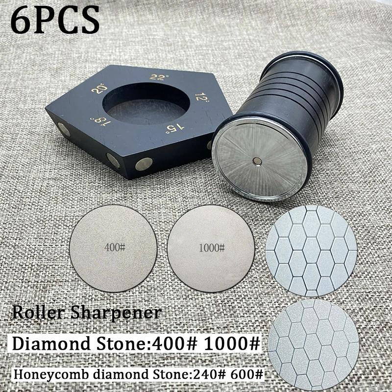 Afilador de cuchillos de cocina manual con infusión de diamantes, ángulos fijos de 12°, 15°, 18°, 20°, 22°, duradero