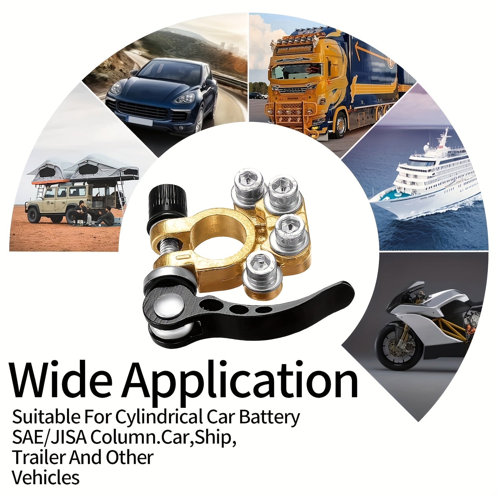 Универсальные зажимы для аккумуляторных клемм, 2 шт., 4-ходной быстросъем для автомобилей