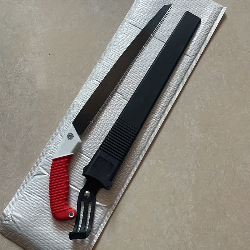 Manganese Steel Pruning Saw with Red Handle for Gardening and Tree Trimming