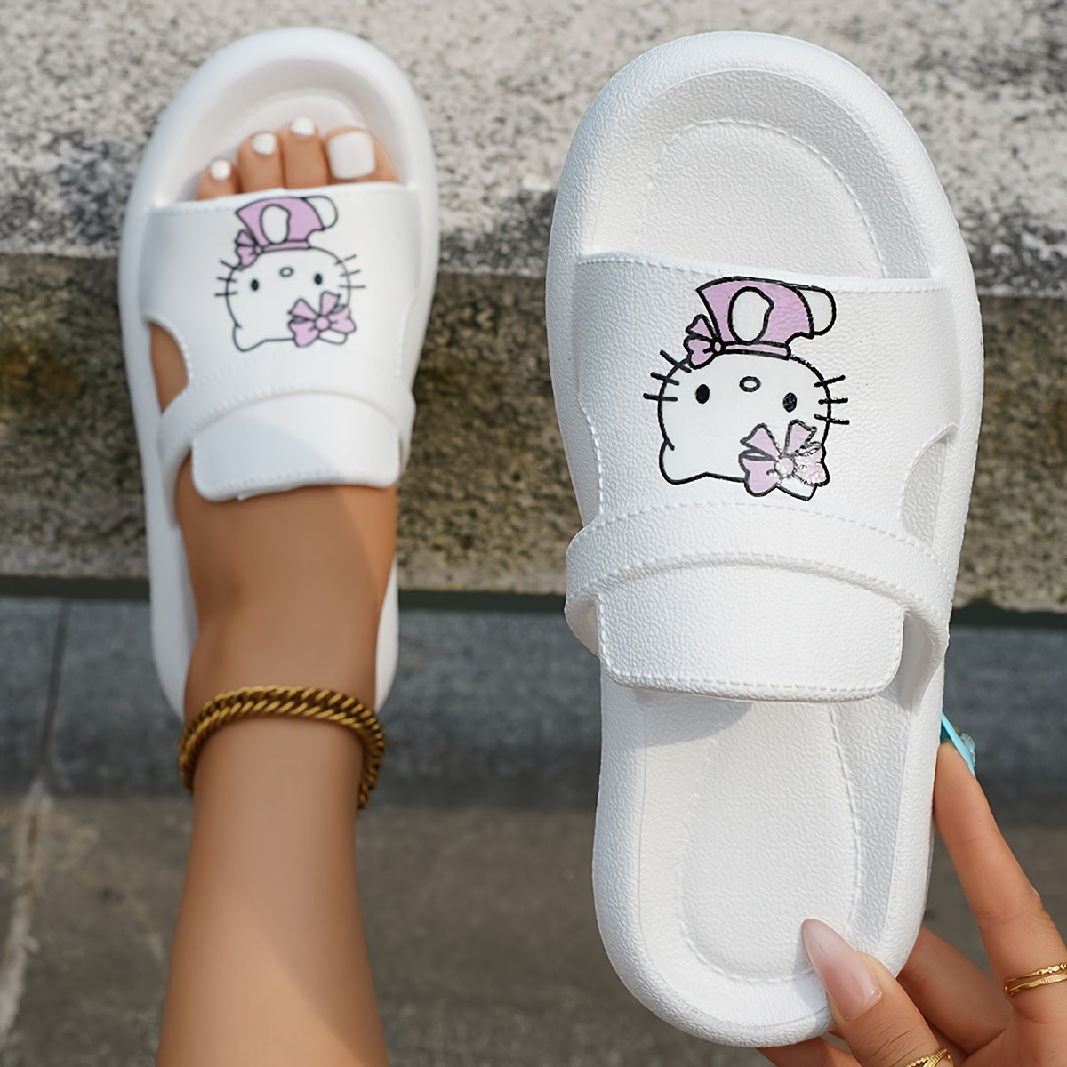 Ayollar yozgi slip-on sandallari engil EVA och oyog'li kundalik