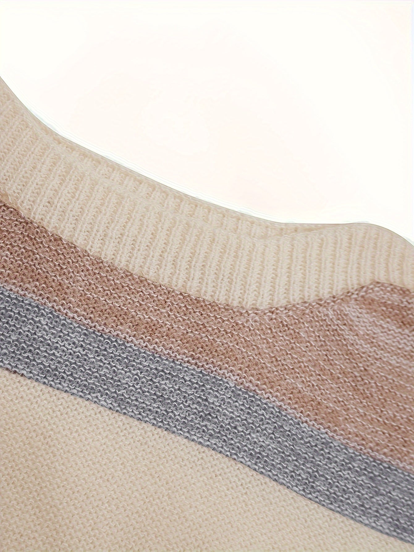 Plus Size Color Block Striped Crew Neck Sweater for Women Long Sleeve Fall Winter