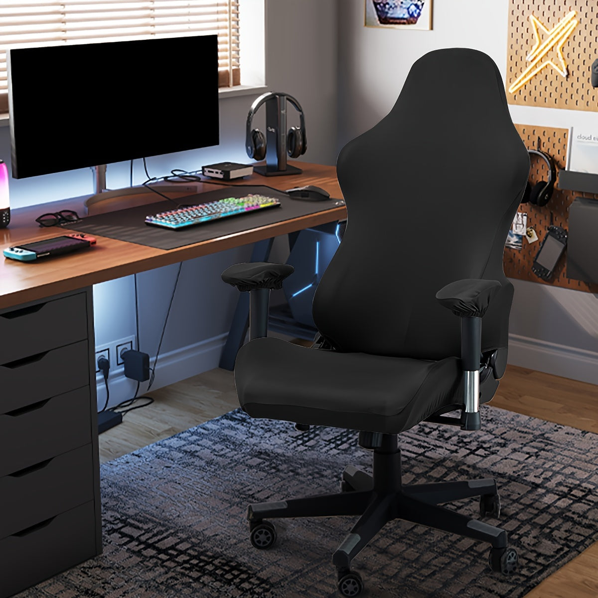 Waterproof Gaming Chair Cover Set with 2 Armrest Covers