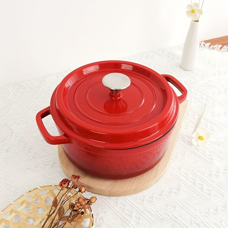 Enamel Coated Cast Iron Pot with Lid, Non-Stick, Oven and Induction Compatible, 60.8oz-115oz
