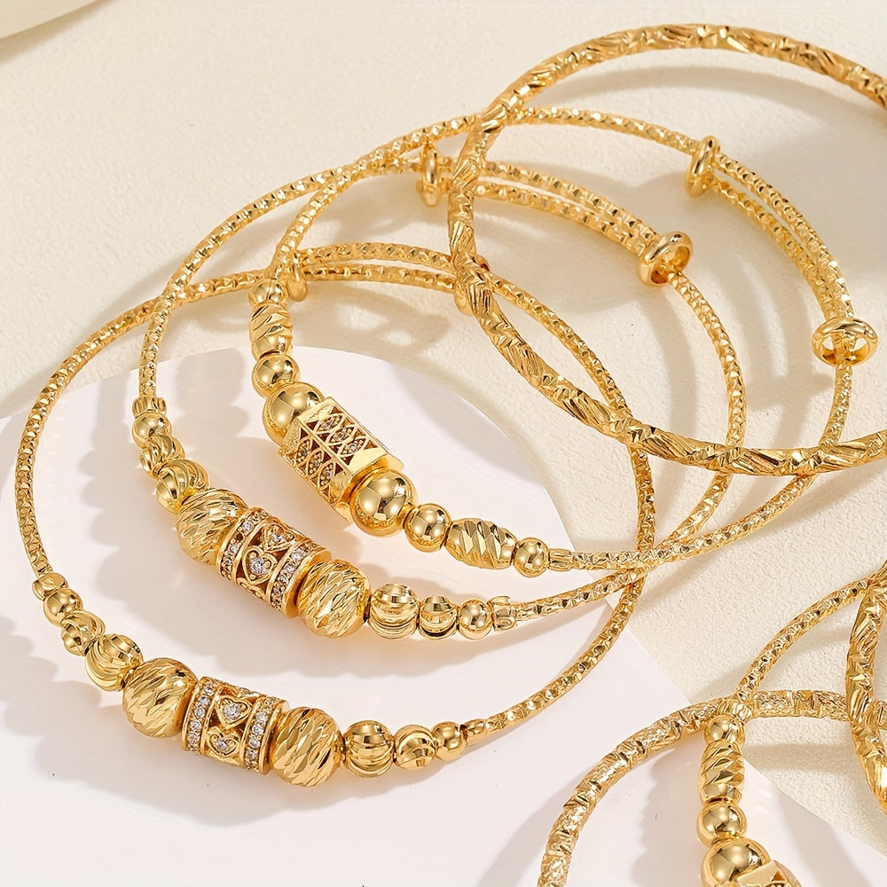 Set of 8 Sparkling Cubic Zirconia Copper Alloy Bangle Bracelets for Weddings Parties Vacations