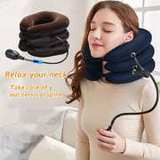 Inflatable Neck Traction Pillow Travel Massager for Neck Relaxation