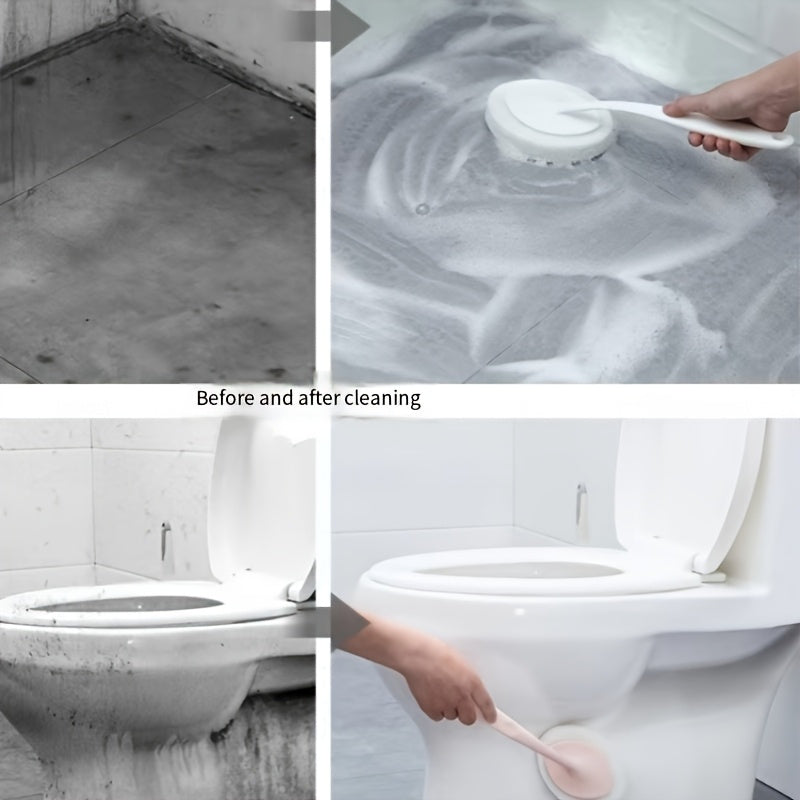 Long-Handled Sponge Brush for Kitchen and Bathroom Cleaning, Reusable, Durable