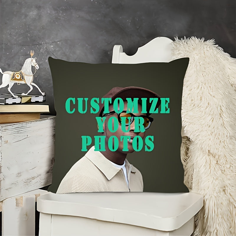Personalized Photo Pillow Cover 45.72x45.72cm Double-Sided Polyester Knit
