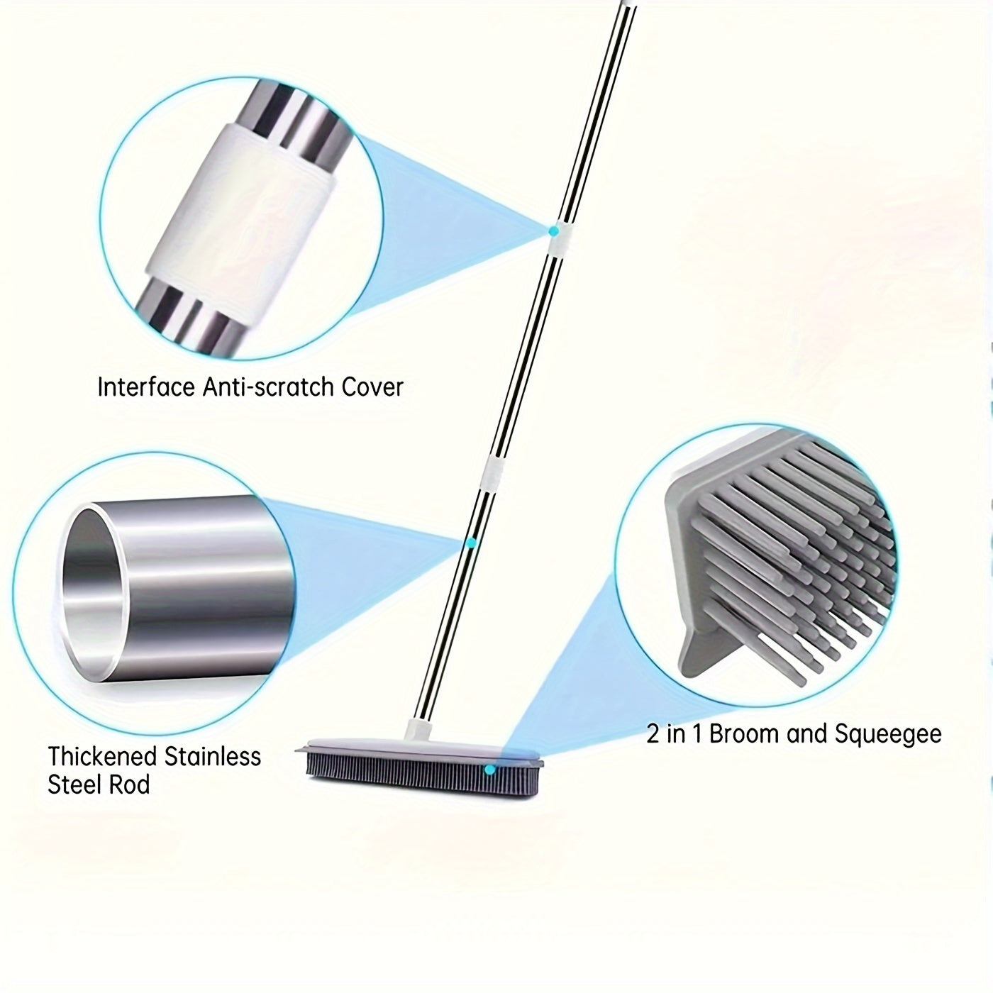 Ko'p maqsadli uy hayvonlari sochlarini olib tashlash cho'tkasi gilamlar va qattiq pollar uchun - mustahkam va ekologik toza, uy va tijorat gilamlarini tozalash, gilamlarni shampunlash uchun ajoyib