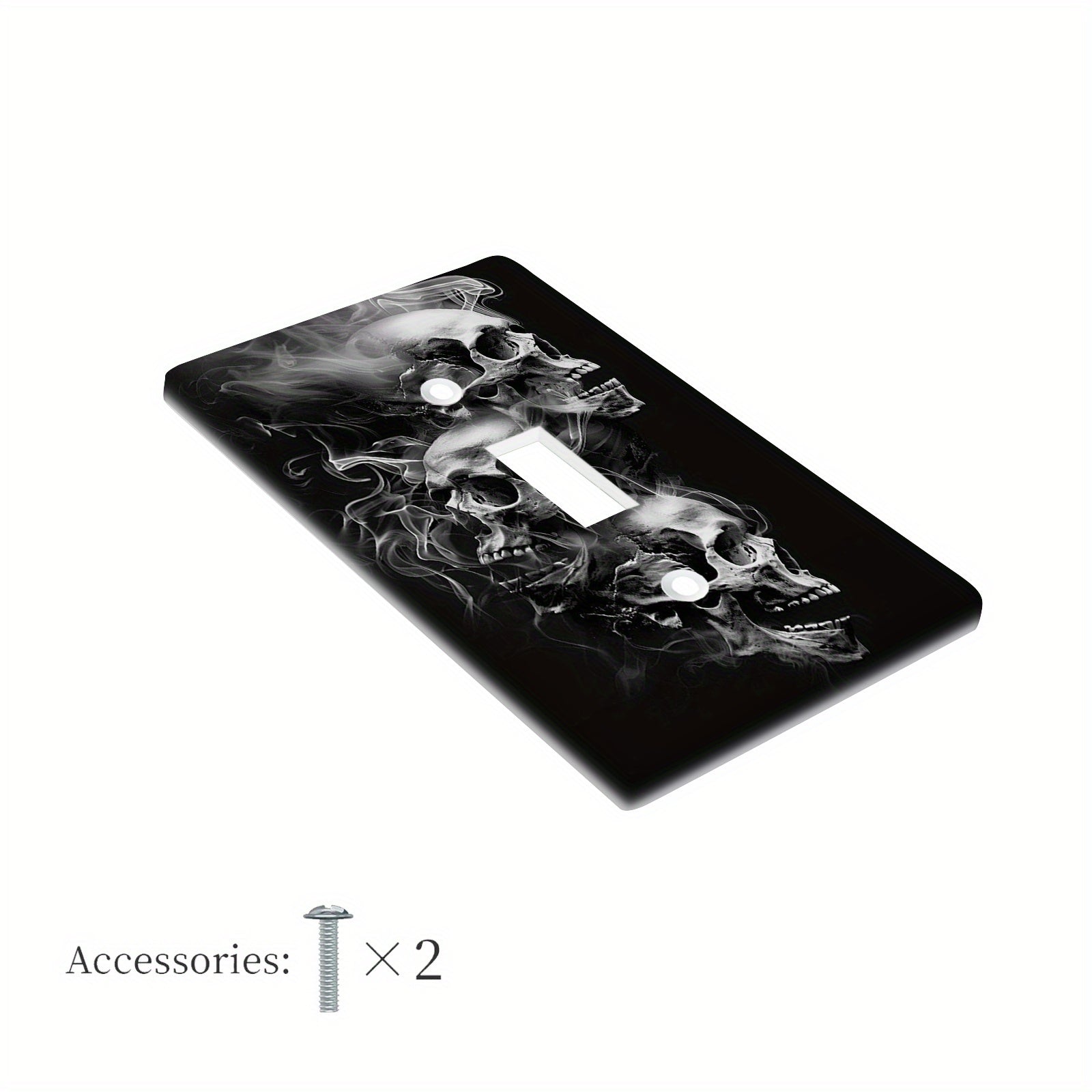 Cubierta de interruptor de pared con calavera gótica negra, sin necesidad de electricidad, fácil de limpiar, decoración para baño y sala de estar