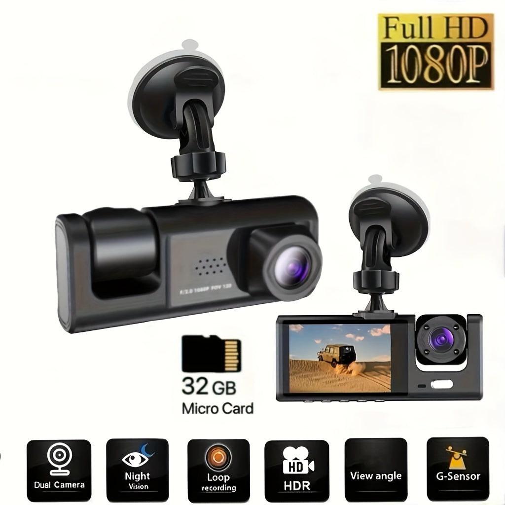Car Dash Camera Dual Front Inside Full HD Night Vision Loop Recorder Blackbox