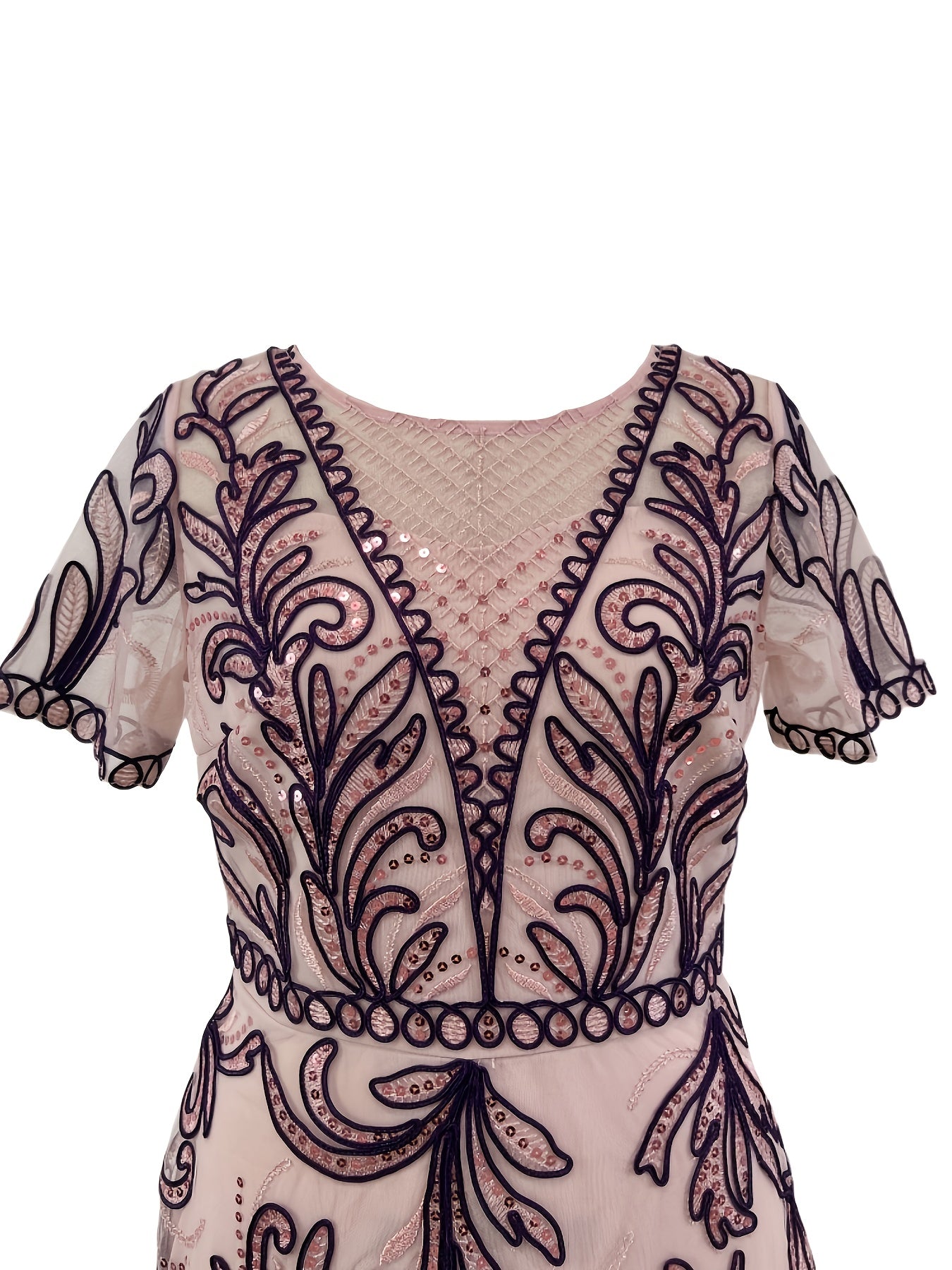 Women's Dress Breathable Geometric Pattern Short Sleeve Formal Attire