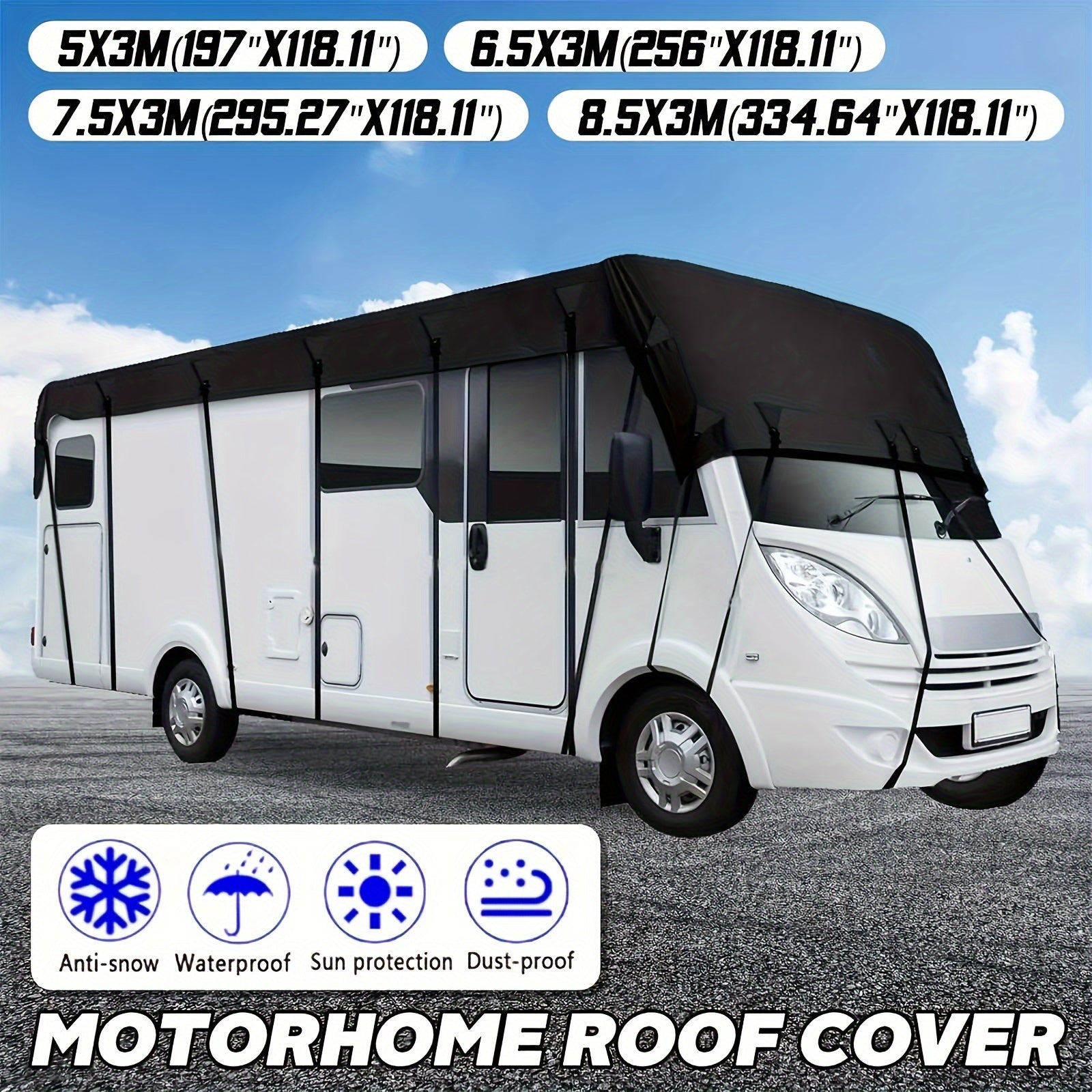 Large RV Cover Oxford Cloth Windproof Rainproof Dustproof Trailer Tent