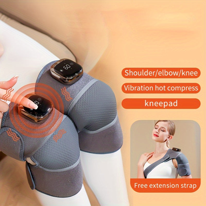 Wireless Knee Massager with Vibration and Heat for Legs, Elbows, Shoulders