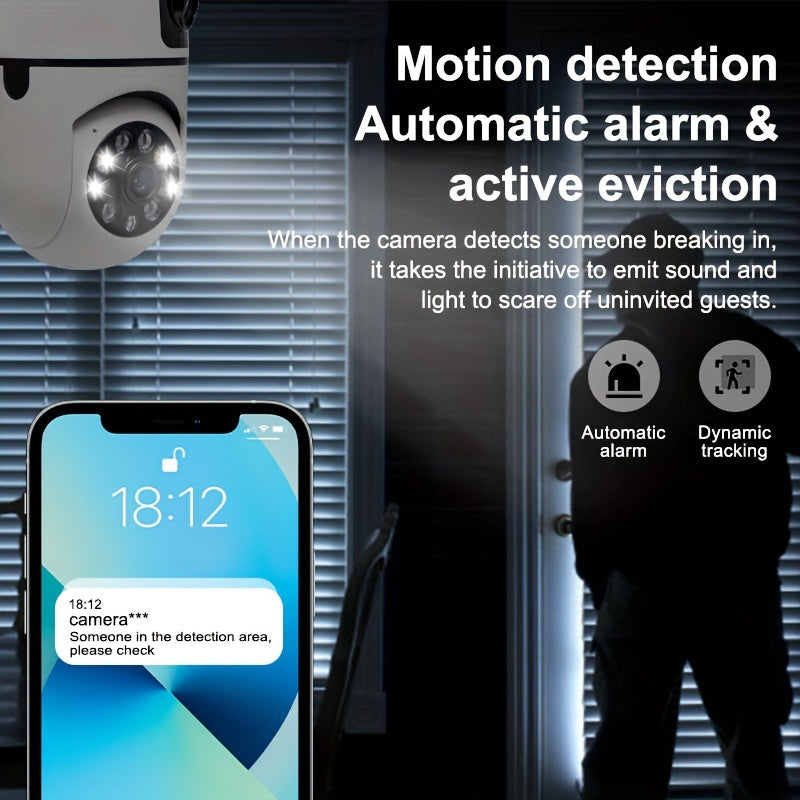 беспроводная 355° HD камера для домашней безопасности с 720p видео, Wi-Fi, удалённое наблюдение