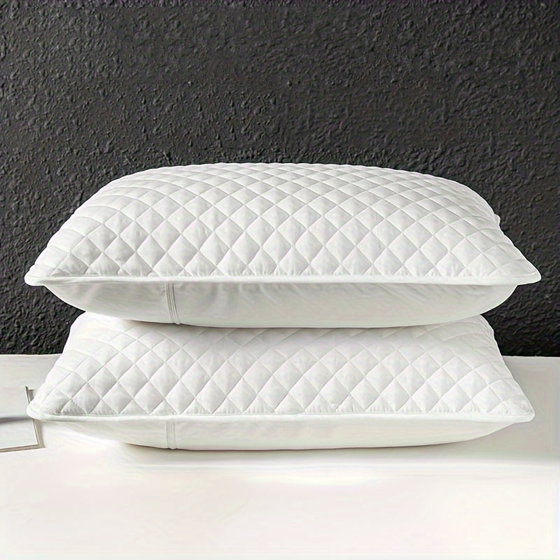 Pair Pack of 2 Quilted Pillow Protectors for Adults with Breathable Bamboo Fiber and Thickened Design