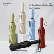 Automatic Umbrella for Men and Women 60 Bone Reinforced Windproof UV Protection Durable with Stylish Handle
