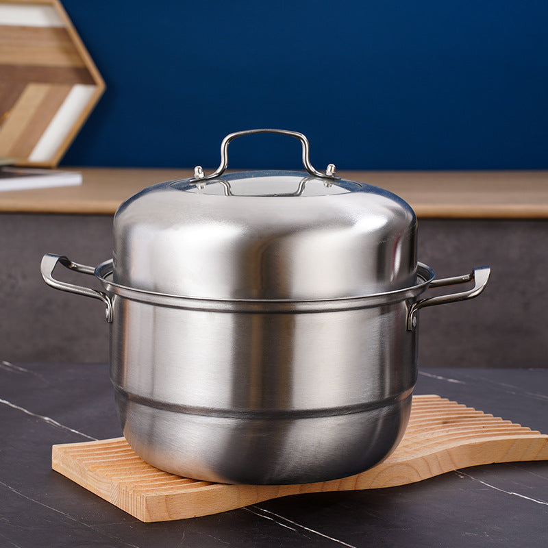 Vaporizador de acero inoxidable con rejilla de vapor doble para sopas de pescado regalo de cocina