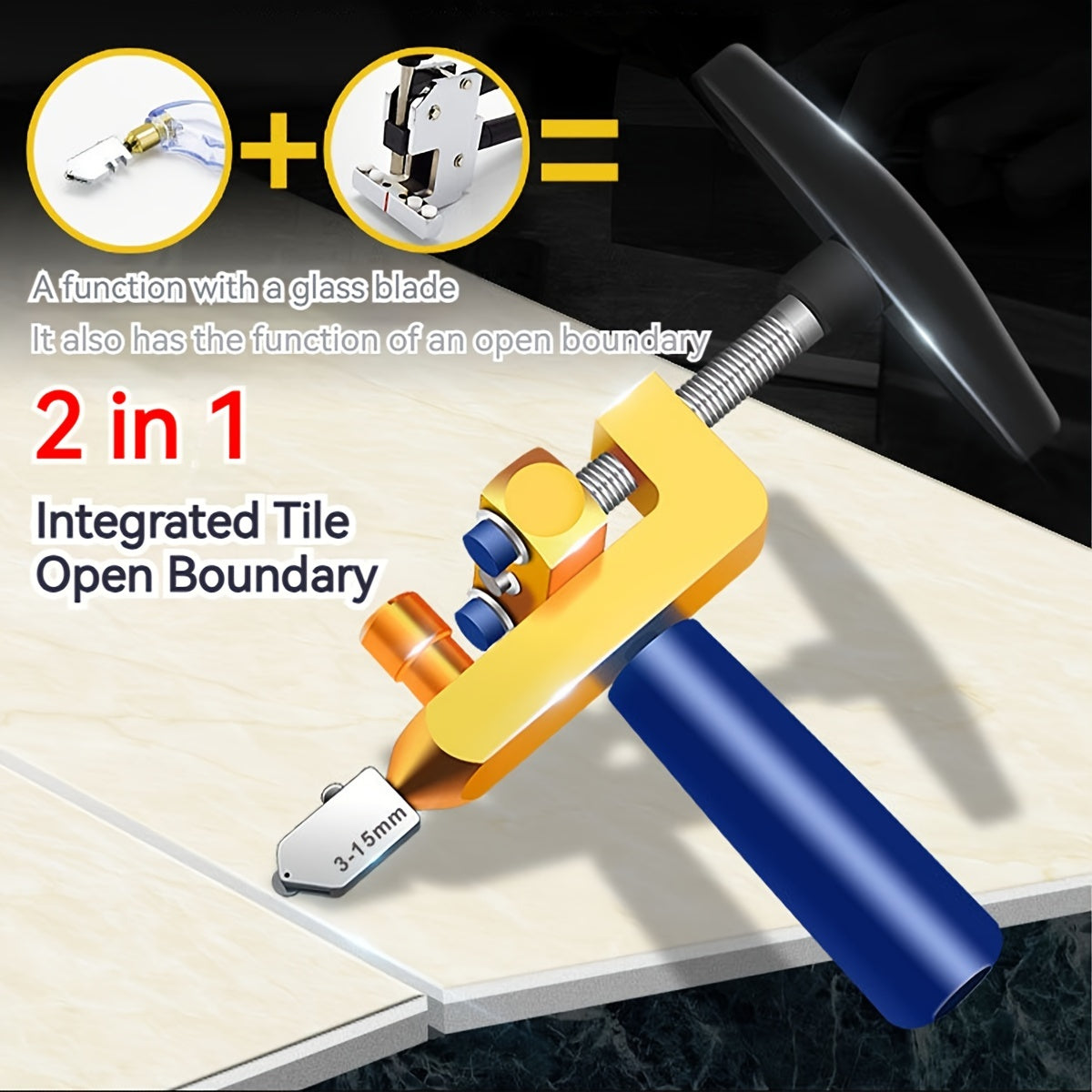 2-in-1 Diamond Tile Cutter and Breaker Pliers Set Stainless Steel Blades Ceramic Glass