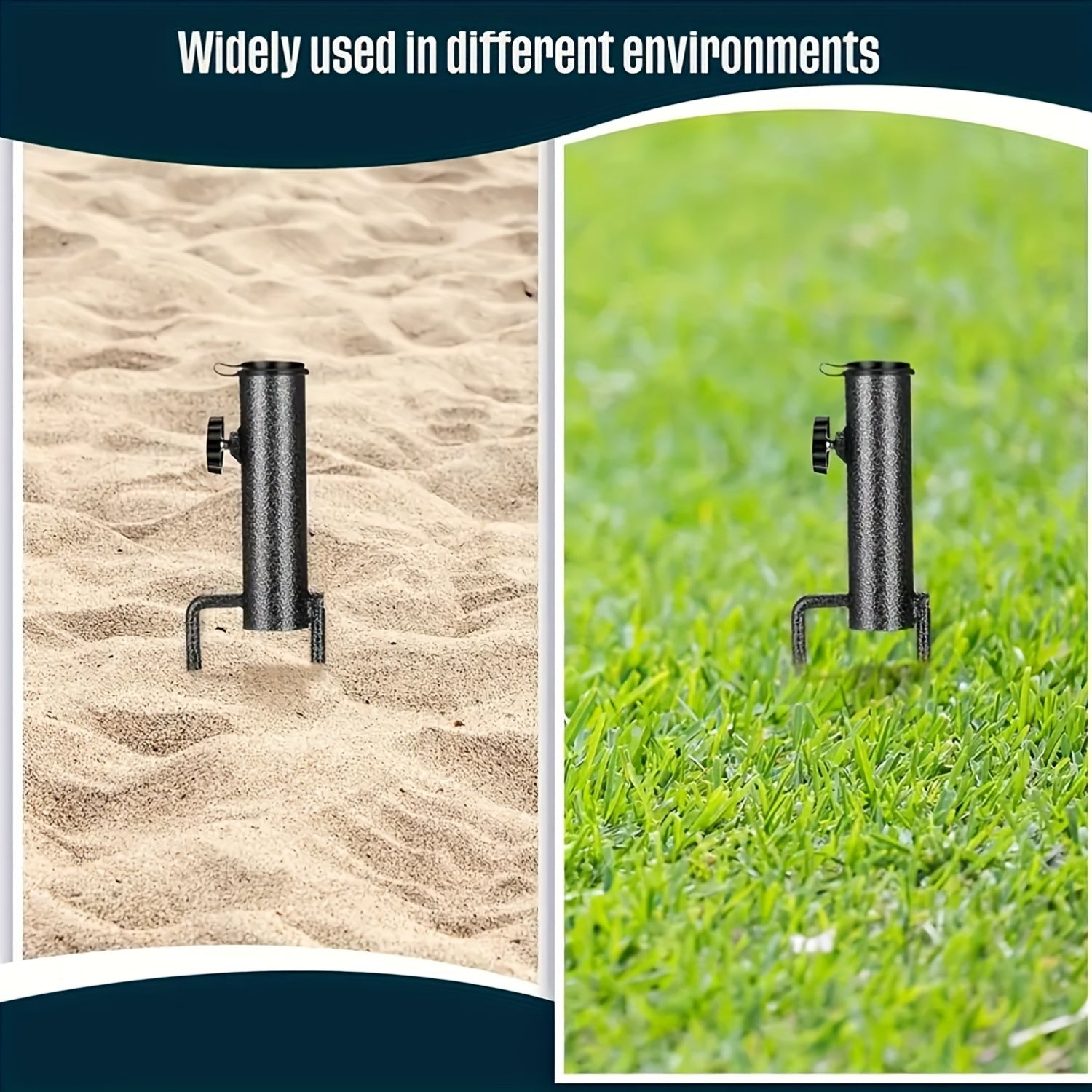 Heavy Duty Metal Ground Anchor for Patio and Beach Umbrellas with Two Forks for Soil and Outdoor Use