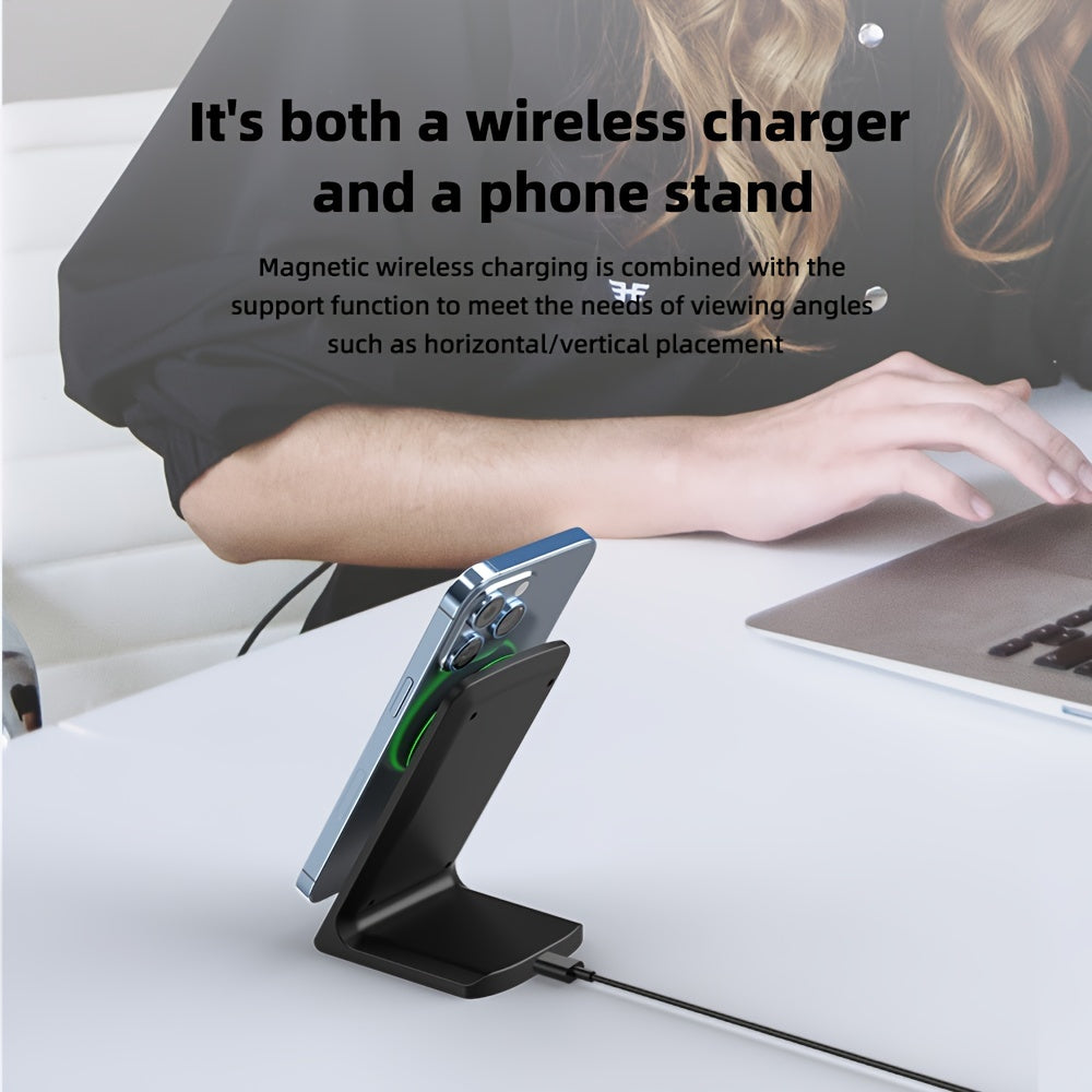 Soporte de cargador inalámbrico magnético de 15W para iPhone 16 Pro Max/15 Plus/14/13/12 Mini Negro