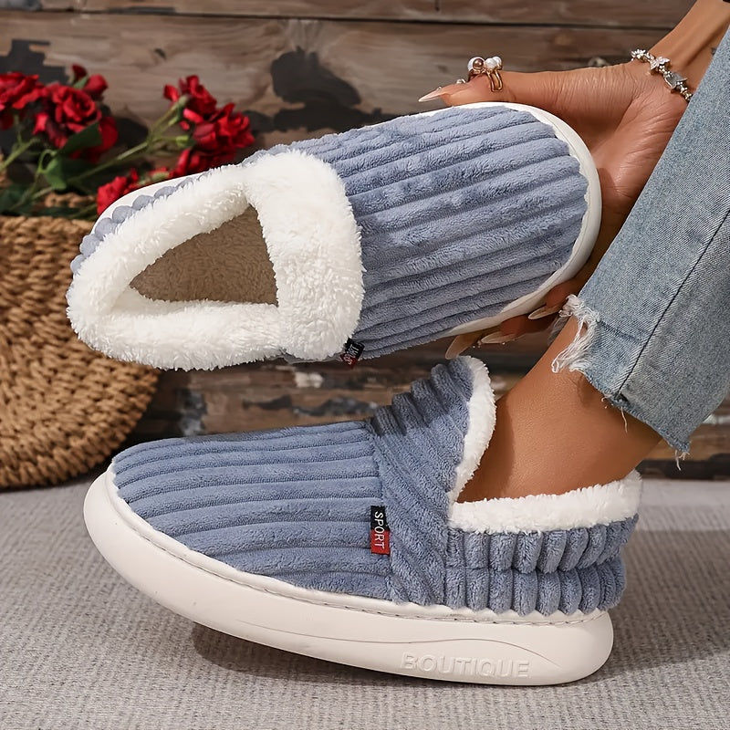 Women's Plush-Lined Winter Slippers Soft Warm Breathable Non-Slip Indoor Comfort
