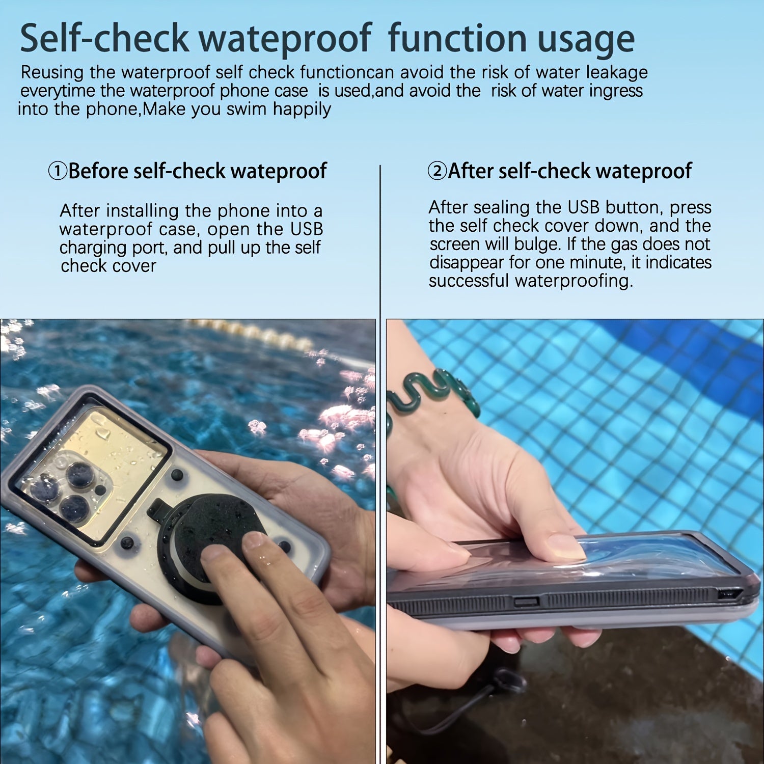 Universal Waterproof Phone Case 6.9-Inch with Stand Touch Screen Shockproof for Swimming Diving and Water Activities