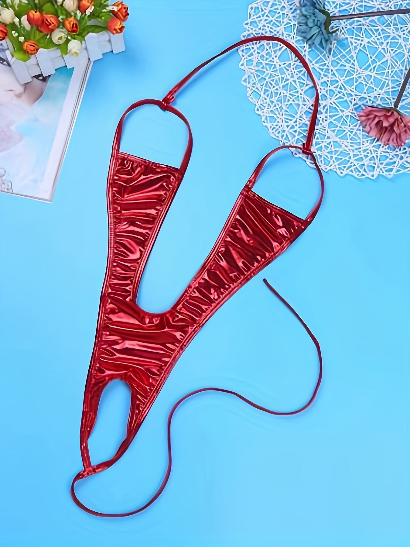 Women's Hollowed-Out Bodysuit Sexy Lingerie Black Sleeveless